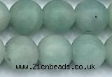 CAM1786 15 inches 8mm round matte amazonite beads, 2mm hole