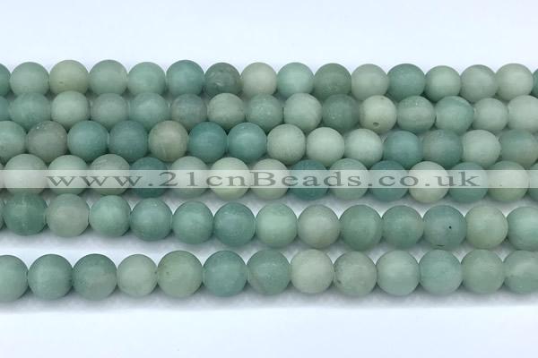 CAM1786 15 inches 8mm round matte amazonite beads, 2mm hole