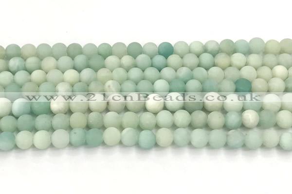 CAM1795 15 inches 4mm round matte amazonite beads