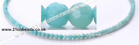 CAM25 4mm  faceted round natural amazonite stone beads Wholesale