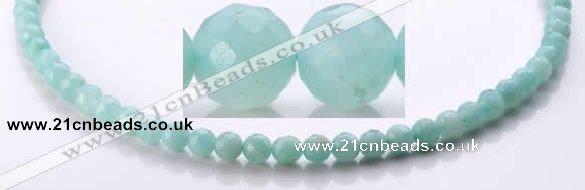 CAM26 faceted round 6mm natural amazonite stone beads wholesale