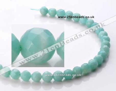 CAM28 10mm natural amazonite faceted round stone beads Wholesale