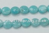 CAM301 15.5 inches 10mm flat round natural peru amazonite beads