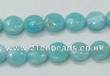 CAM301 15.5 inches 10mm flat round natural peru amazonite beads