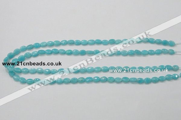 CAM302 15.5 inches 6*8mm oval natural peru amazonite beads wholesale