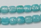 CAM306 15.5 inches 10*10mm square natural peru amazonite beads wholesale