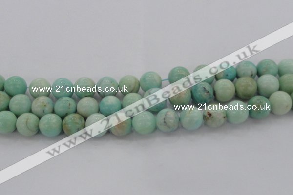 CAM325 15.5 inches 14mm round natural peru amazonite beads
