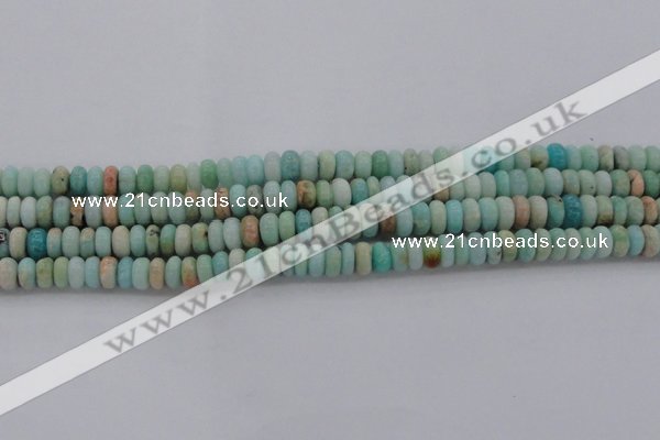 CAM328 15.5 inches 4*8mm rondelle natural peru amazonite beads