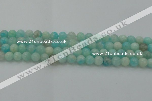 CAM333 15.5 inches 8mm round natural peru amazonite beads