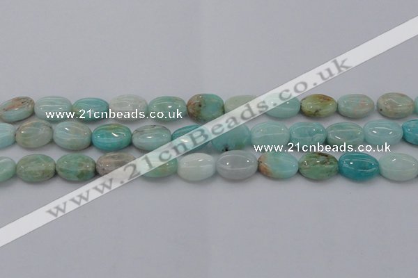 CAM338 15.5 inches 12*16mm oval natural peru amazonite beads