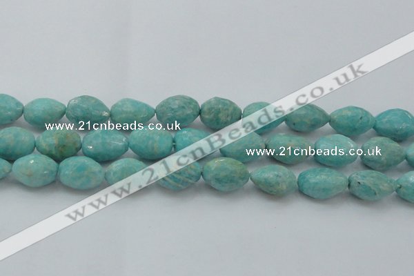 CAM341 15.5 inches 12*16mm faceted nuggets natural peru amazonite beads