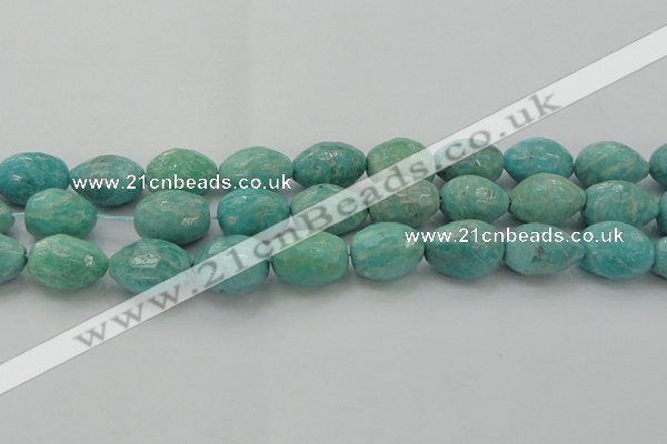 CAM342 15.5 inches 13*18mm faceted nuggets natural peru amazonite beads