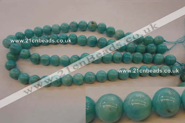 CAM354 15.5 inches 12mm round natural peru amazonite beads wholesale