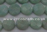 CAM363 15.5 inches 10mm faceted coin amazonite gemstone beads