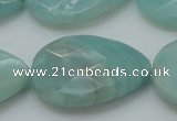 CAM365 15.5 inches 22*30mm faceted flat teardrop amazonite beads