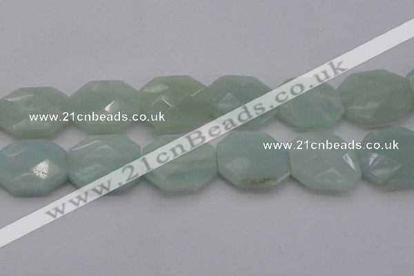 CAM370 15.5 inches 25*30mm faceted octagonal amazonite beads