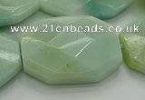 CAM371 15.5 inches 22*30mm - 25*35mm faceted octagonal amazonite beads