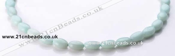 CAM38 flat oval natural amazonite 8*12mm beads Wholesale