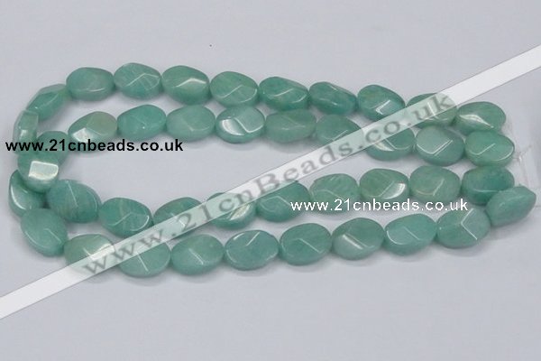 CAM411 15.5 inches 13*18mm wavy oval natural russian amazonite beads