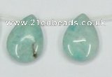 CAM417 15.5 inches 18*25mm flat teardrop natural russian amazonite beads