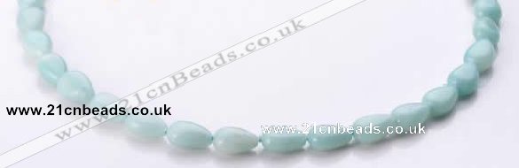 CAM45 8*12mm natural amazonite flat teardrop beads Wholesale