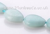 CAM48 12*18mm flat teardrop natural amazonite beads Wholesale