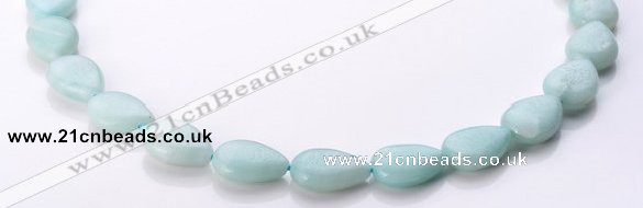 CAM48 12*18mm flat teardrop natural amazonite beads Wholesale