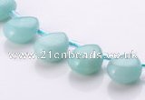 CAM52 8*11mm flat teardrop natural amazonite gemstone beads