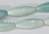 CAM603 15.5 inches 10*30mm rice Chinese amazonite gemstone beads