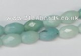 CAM604 15.5 inches 8*12mm faceted rice Chinese amazonite gemstone beads