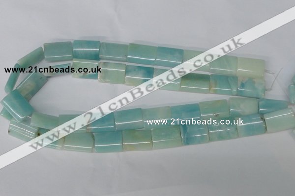 CAM606 15.5 inches 15*20mm flat tube Chinese amazonite beads