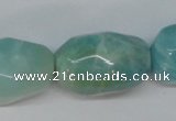 CAM610 15.5 inches 18*28mm faceted nugget Chinese amazonite beads