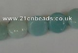 CAM618 15.5 inches 8mm flat round Chinese amazonite gemstone beads