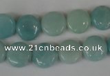 CAM619 15.5 inches 12mm flat round Chinese amazonite gemstone beads