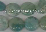 CAM620 15.5 inches 18mm flat round Chinese amazonite gemstone beads