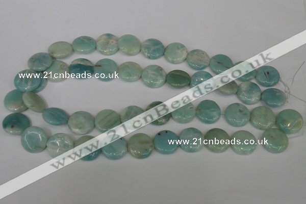 CAM620 15.5 inches 18mm flat round Chinese amazonite gemstone beads