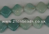 CAM626 15.5 inches 12*12mm diamond Chinese amazonite gemstone beads