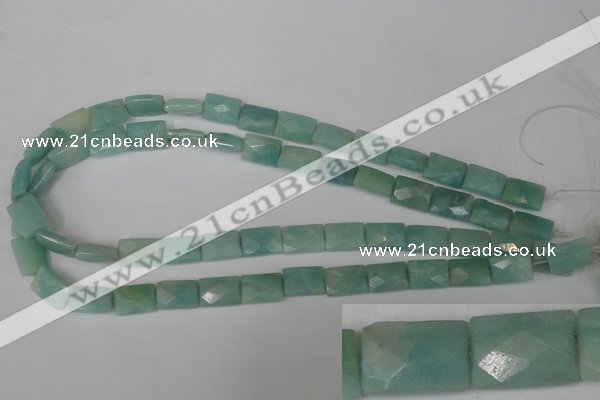 CAM633 15.5 inches 10*14mm faceted rectangle Chinese amazonite beads