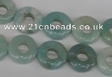 CAM636 15.5 inches 14mm donut Chinese amazonite gemstone beads