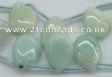 CAM651 Top-drilled 13*18mm flat teardrop amazonite beads