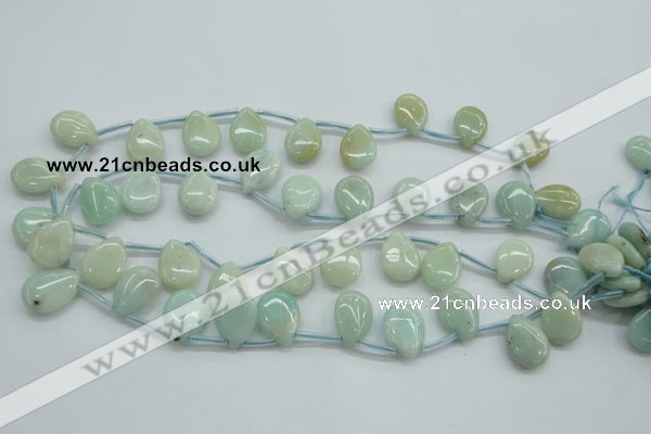 CAM651 Top-drilled 13*18mm flat teardrop amazonite beads