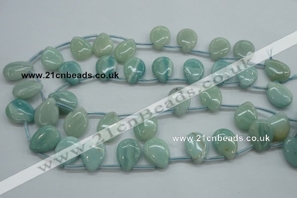 CAM652 Top-drilled 15*20mm flat teardrop amazonite beads