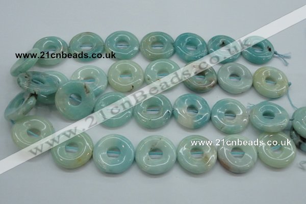 CAM653 15.5 inches 25mm donut amazonite beads wholesale