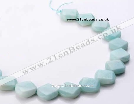 CAM73 20*20mm faceted rhombic natural amazonite beads Wholesale