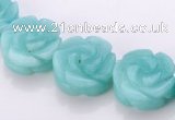 CAM79 natural amazonite 5*14mm carved flower beads Wholesale