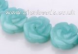 CAM79 natural amazonite 5*14mm carved flower beads Wholesale