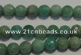 CAM812 15.5 inches 8mm faceted round Brazilian amazonite beads