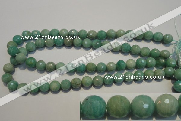 CAM815 15.5 inches 12mm faceted round Brazilian amazonite beads