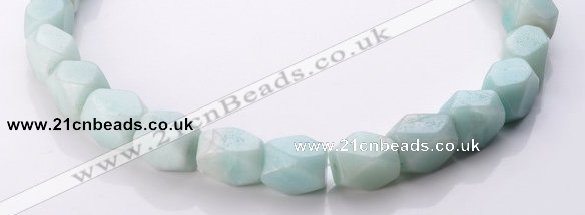 CAM85 faceted pebble 13*16mm natural amazonite beads wholesale