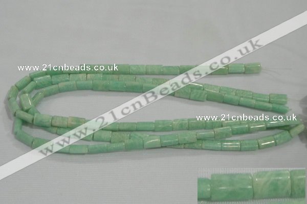 CAM854 15.5 inches 8*12mm flat tube natural Russian amazonite beads